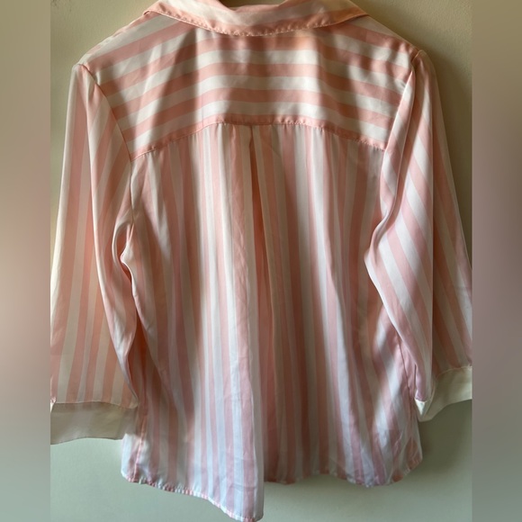 Betsy Johnson Mrs. Striped Satiny PJ Set M - Picture 12 of 15